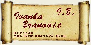 Ivanka Branović vizit kartica